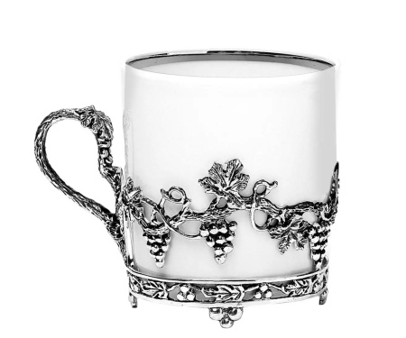 Чашка кофейная «Виноград» с чернением