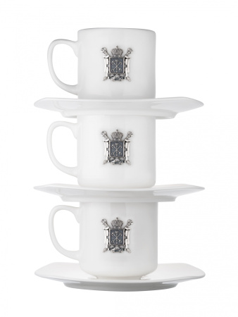 Три кофейные чашки «Петербург» с блюдцами