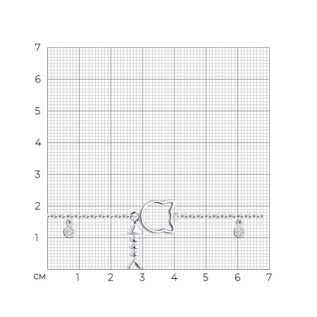 Браслет из серебра с фианитами