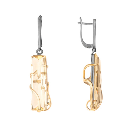 Серьги из серебра с аметрином