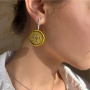Серьги из серебра с цитрином, фианитами и эмалью «Лимон»