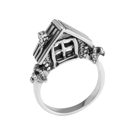 Кольцо из серебра «Домик»