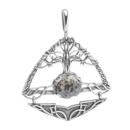 Подвеска из серебра с агатом и фианитами «Берегиня»