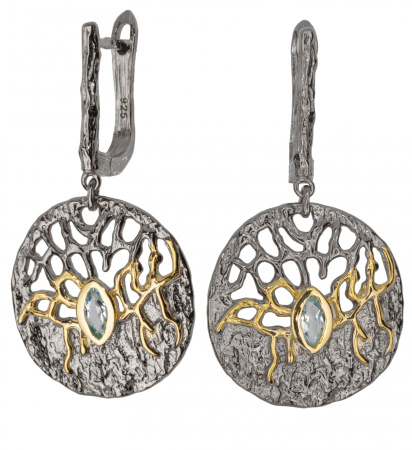 Серьги из серебра с топазом