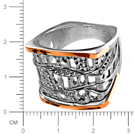 Серебряное кольцо с золотом