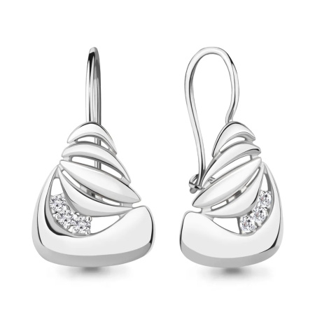 Серьги из серебра с фианитами