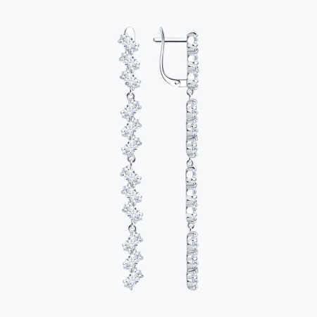 Серьги из серебра с фианитами