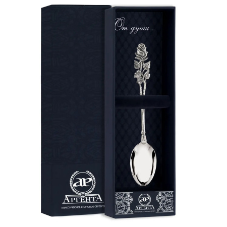 Ложка чайная «Роза» литая с чернением