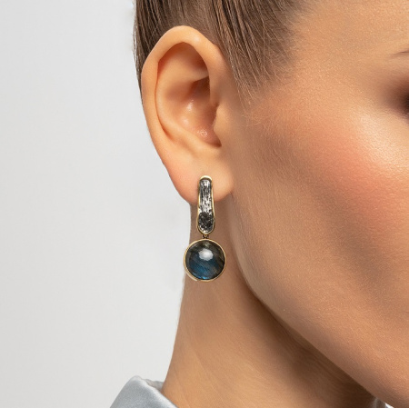 Серебряные серьги «Чуткость» с лабрадором