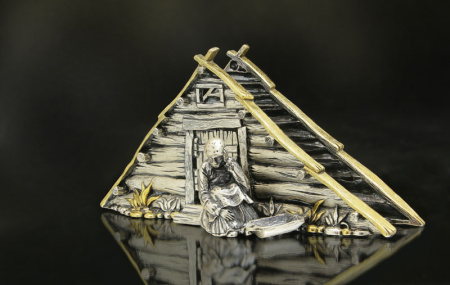 Серебряная салфетница «Землянка»