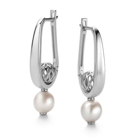 Серебряные серьги с жемчугом