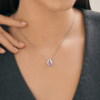Серебряное колье с аметистом и фианитами