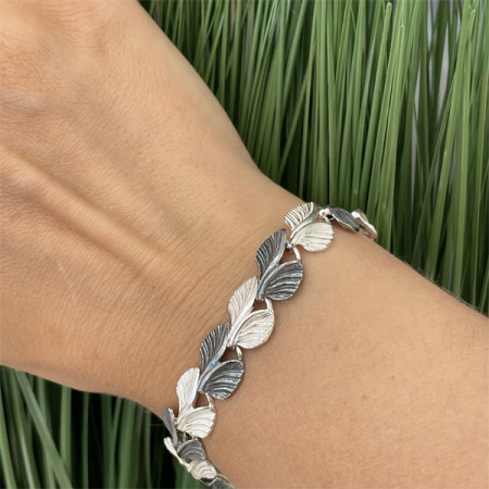 Серебряный браслет «Листья»