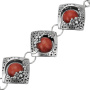 Серебряный браслет с кораллом