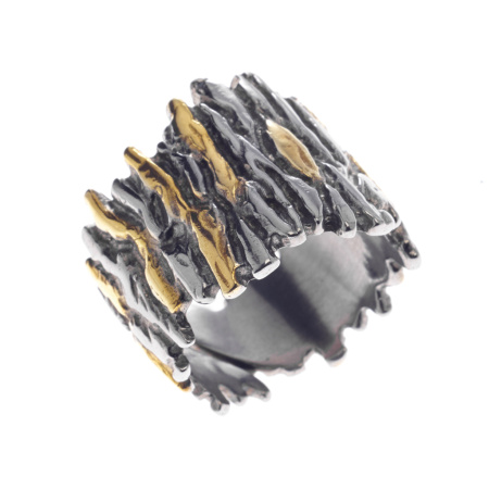 Серебряное кольцо с частичной позолотой