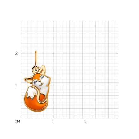 Серебряная подвеска с эмалью «Лисичка»