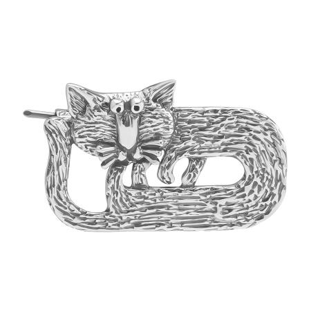 Брошь из серебра «Генацвале» кошка
