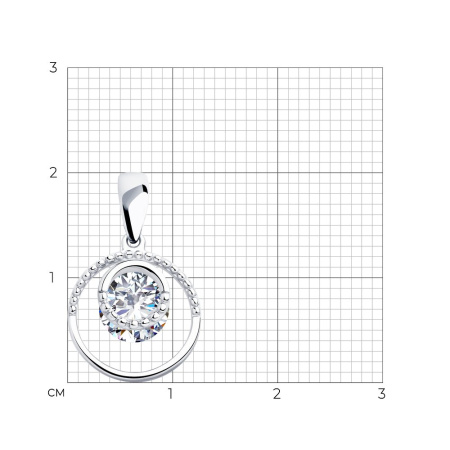 Подвеска из серебра с фианитами