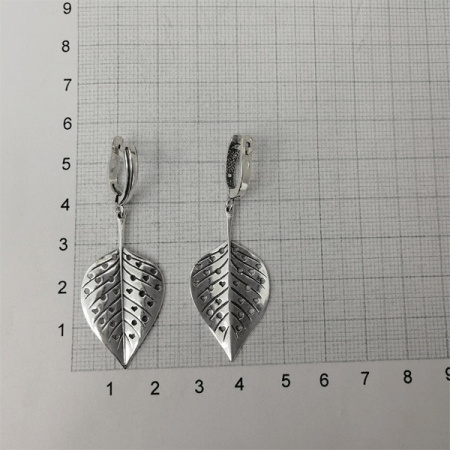 Серебряные серьги «Листья»