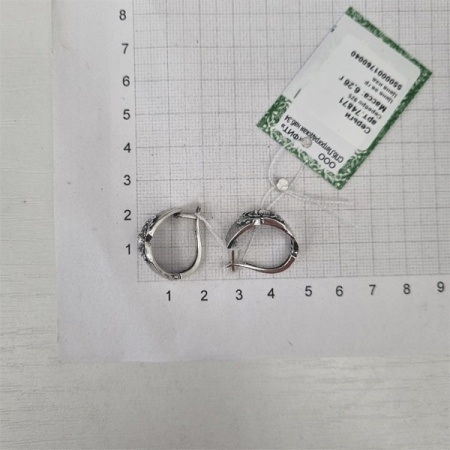 Серебряные серьги «Пион большой»