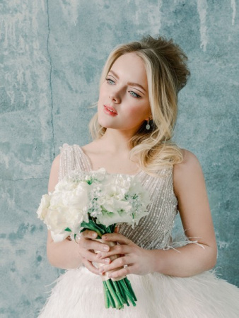 Серебряные серьги с перламутром и марказитами Swarovski