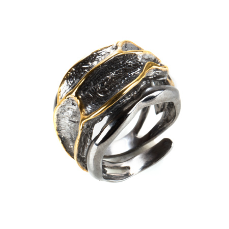 Серебряное кольцо с позолотой