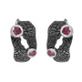 Серьги из серебра с корундом