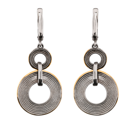 Серебряные серьги с частичной позолотой