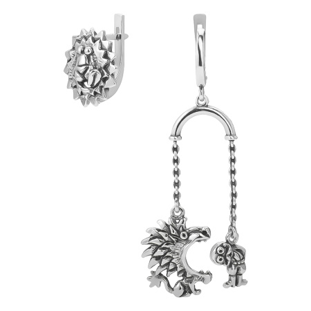 Серебряные серьги «Смертельный номер»