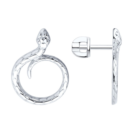 Серьги из серебра Змеи