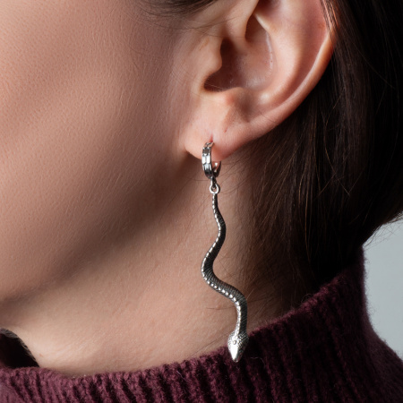 Серьги из серебра «Змея»