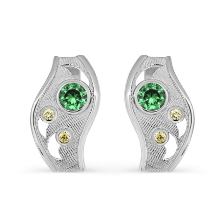 Серебряные серьги с фианитами