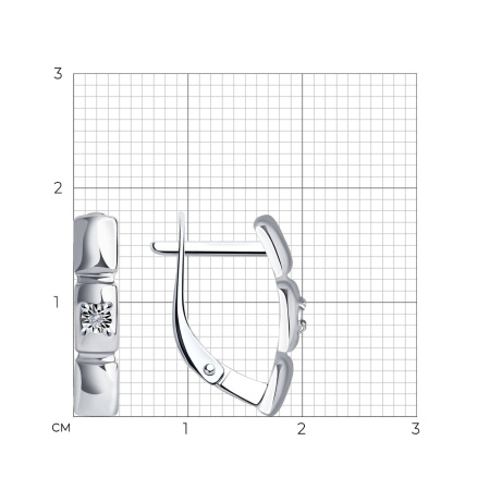 Серебряные серьги с бриллиантами