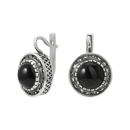 Серьги из серебра с агатом