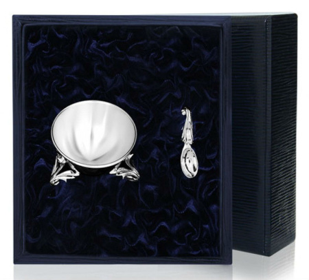 Солонка из серебра «Вьюнок» с ложкой