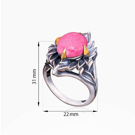 Серебряное кольцо «Тулитовый Флер» с тулитом