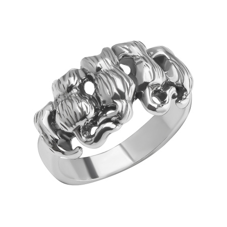 Серебряное кольцо «Коты посиделки»