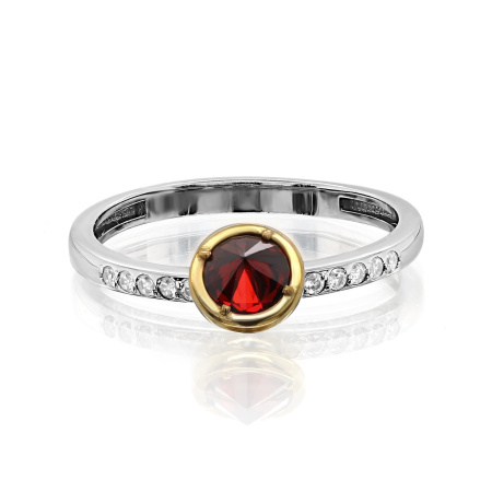 Серебряное кольцо с финаитами «Шиповник»