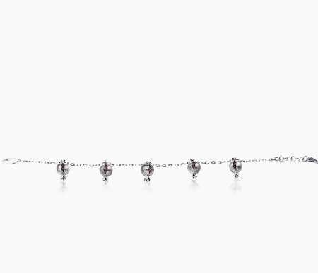 Серебряный браслет с гранатом «Плод граната»