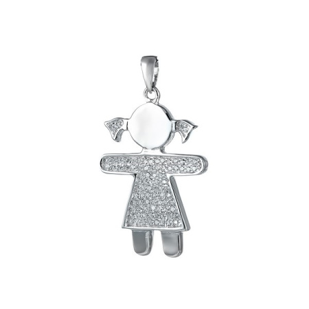 Подвеска из серебра с кубическим цирконием «Девочка»