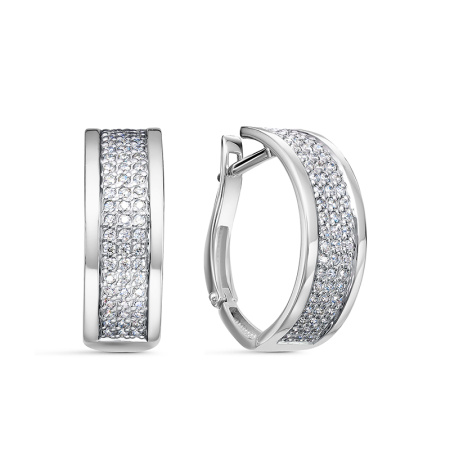 Серьги из серебра с фианитами