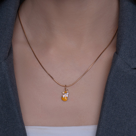 Серебряная подвеска с эмалью «Лисичка»