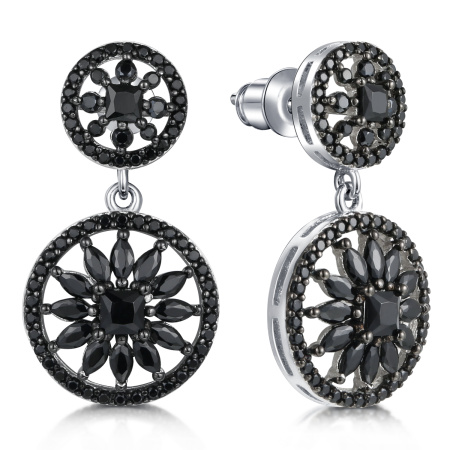 Серебряные серьги с шпинелью «Цветок»