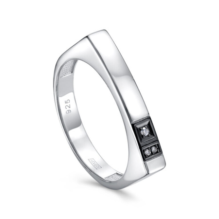 Кольцо из серебра с бриллиантом