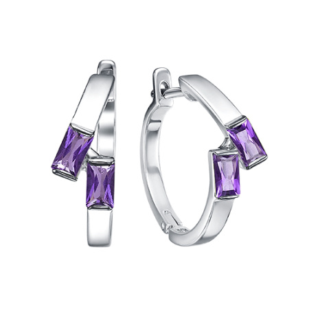 Серьги из серебра с аметистами