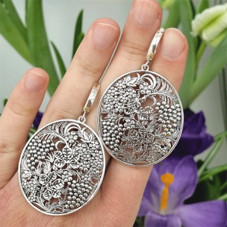 Серьги из серебра «Ягоды»
