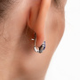 Серебряные серьги «Чароитовый Крест» с чароитом