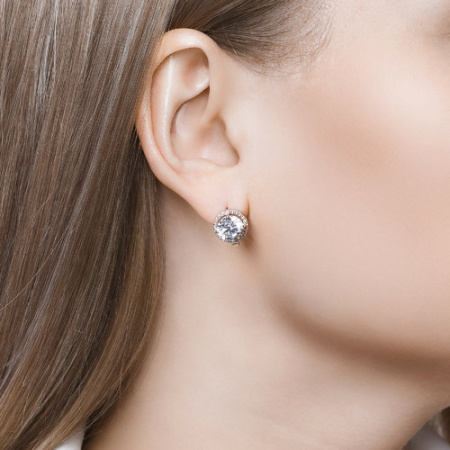 Серьги из серебра с фианитами SOKOLOV