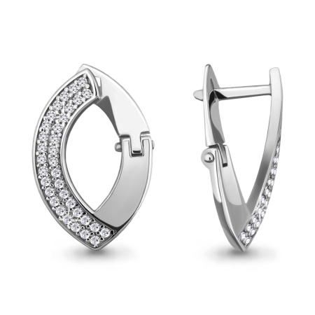 серьги из серебра с фианитами