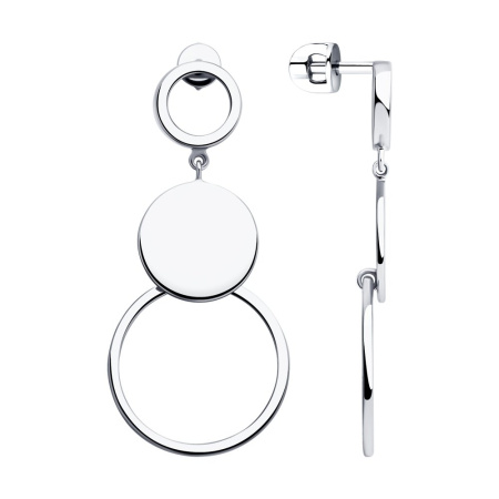 Длинные многоярусные серьги из серебра